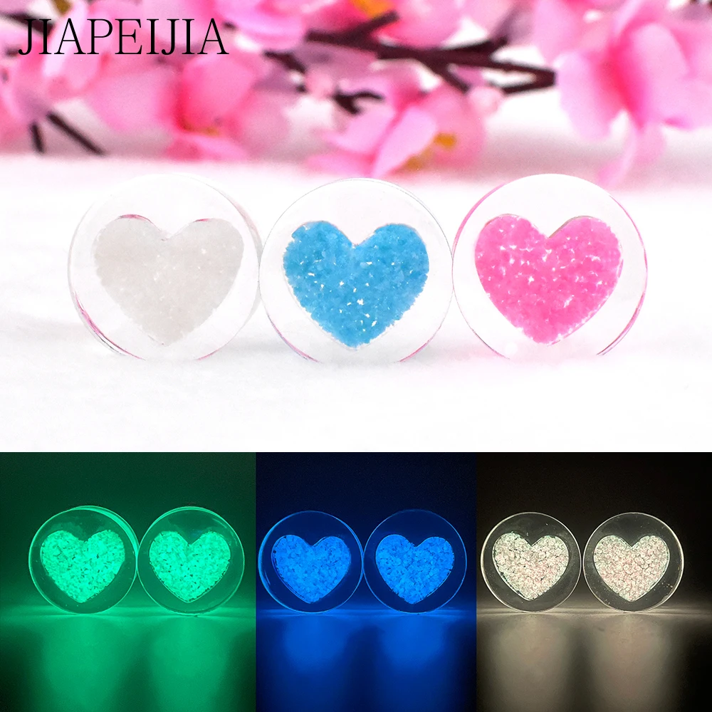 8-30mm Glow in the Dark Acrylic Ear Plugs Gauges and Tunnels Luminous Ear Stretcher Expander Ear Piercing Earrings