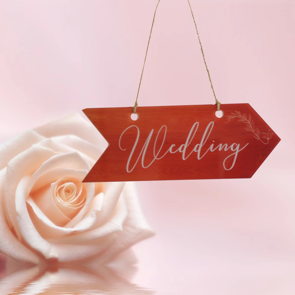 2PCS New Arrival Wedding Signs Custom Weeding Fancy Acrylic Card Decorative Colorful Printing Wall Handing Decoration