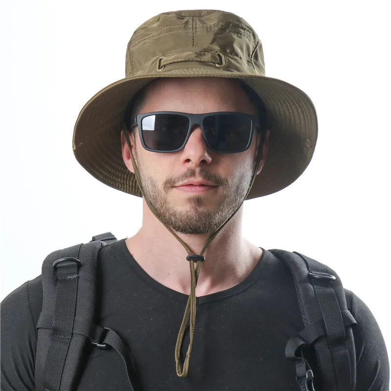 UPF 50+ Beach Cap Bucket Hat Men Women Boonie Hat Summer UV Protection Military Army Hiking Tactical Outdoor Sun Hat Fishing