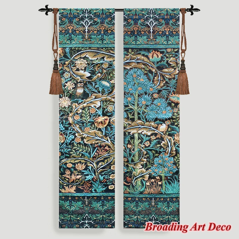 

In The Blue Wood Tapestry Wall Hanging William Morris Jacquard Woven Gobelin Art Home Decoration Polyester Wall Tapestries