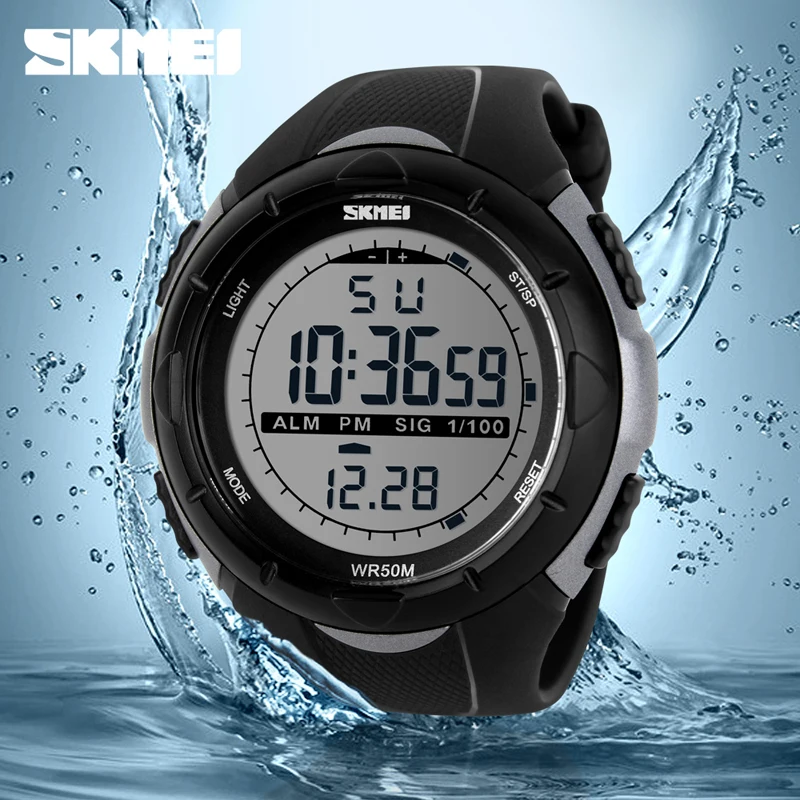 SKMEI Fashion Digital LED di Visualizzazione Degli Uomini Della Vigilanza di Sport Esterno Chrono Orologio Impermeabile Militare Elettronica Orologi Da Polso reloj hombre orologio uomo