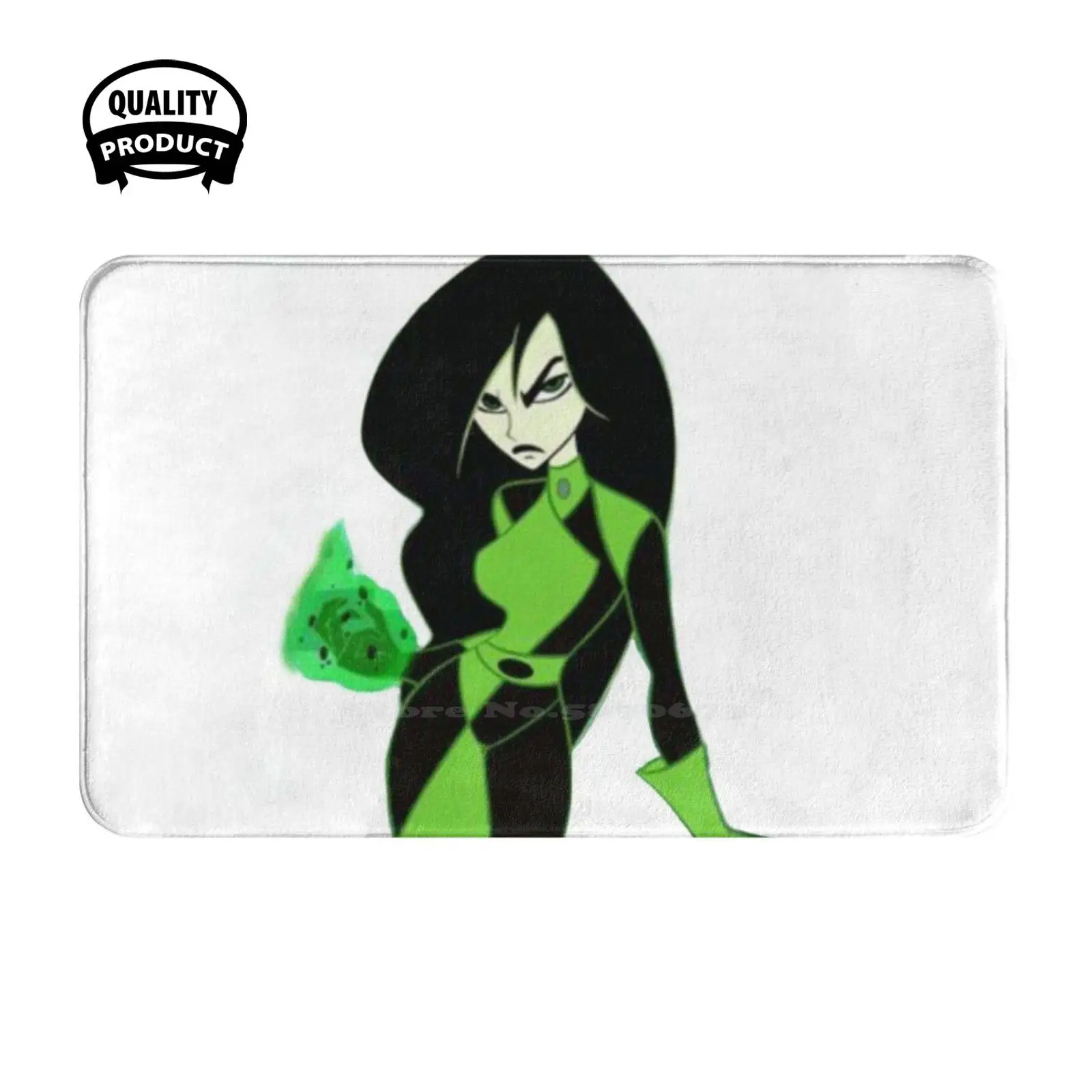 Shego Soft Cushion Home Carpet Door Mat Car Rug Emo E Girl Vsco Retro Green Black Iconic 2000S Vintage Shego Tumblr Pinterest