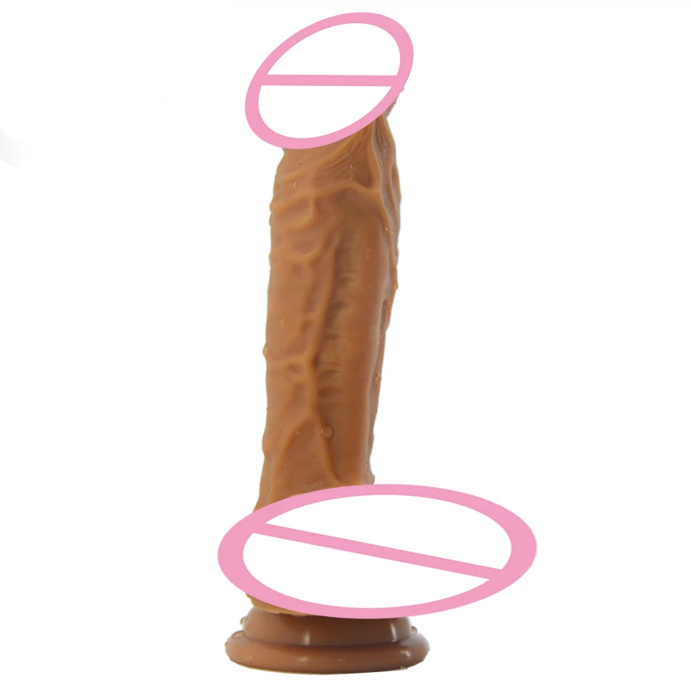 FAAK 7/8 Inch Realistic Dildo With Sucker Double Layer Silicone Fake Penis Lifelike Sex Toys For Women Strapon Dildo Sex Shop