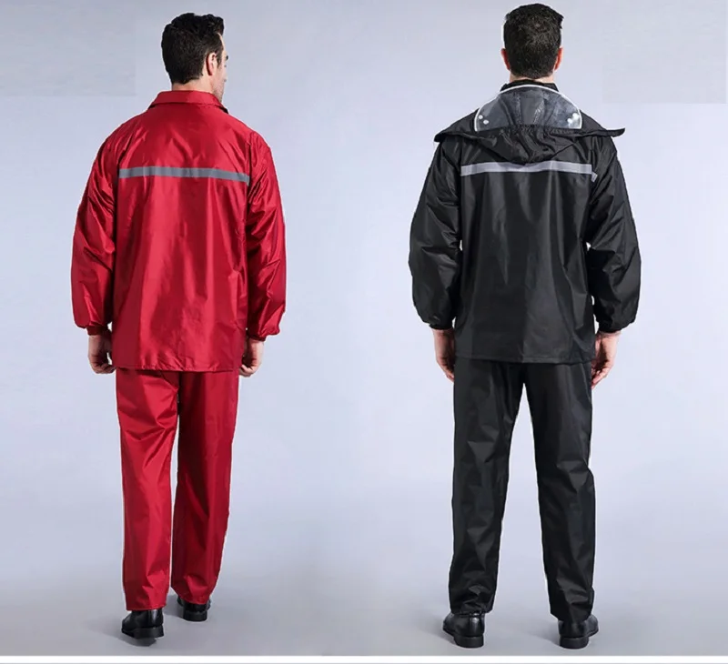 Reflective Raincoat Breathable Men Women Rain Coat Outdoor Waterproof Rain Gear Motorcycle Hooded Rainsuits