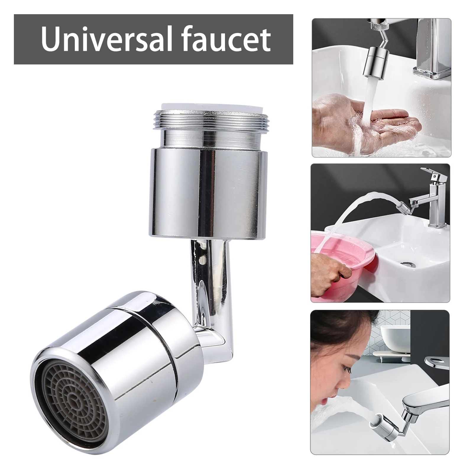 720° Rotation Universal Splash-proof Swivel Water Saving Faucet Bathroom Filter Foamer Aerators Movable Kitchen Tap Tool