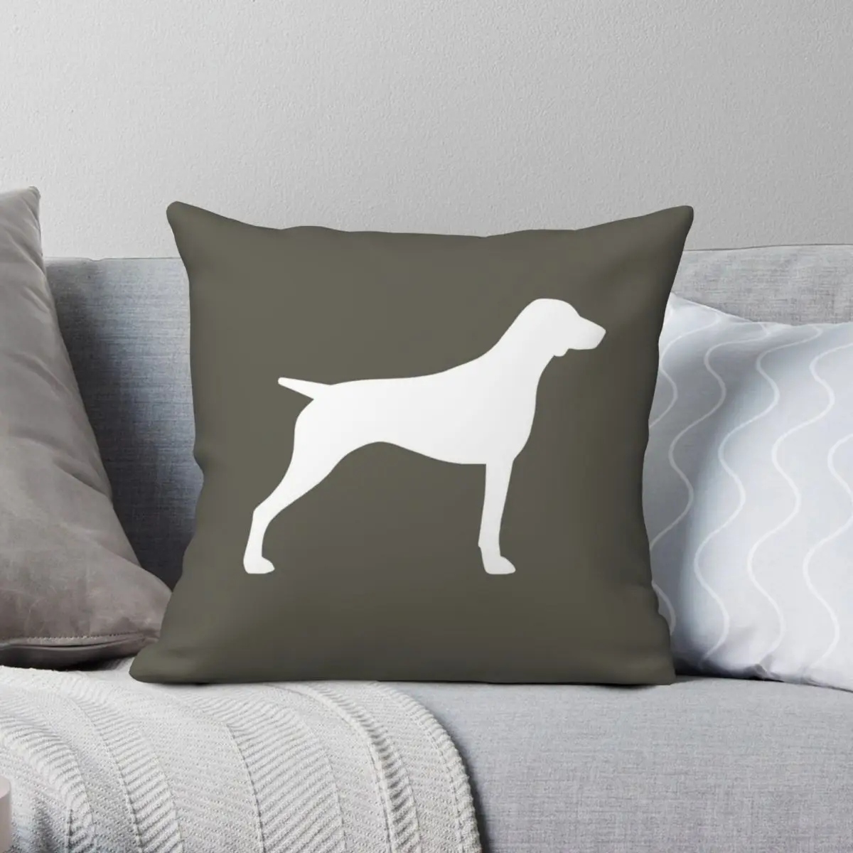 German Shorthaired Pointer Square Pillowcase Polyester Linen Velvet Printed Zip Decor Throw Pillow Case Home Cushion Case