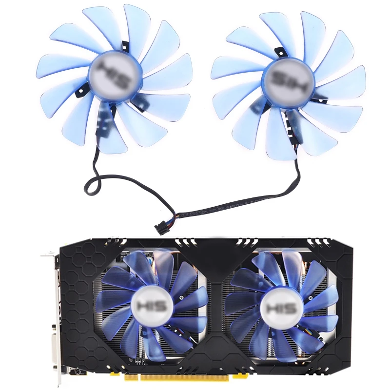 2pcs 95mm Alternative FDC10U12S9-C CF1010U12S GPU Fan For XFX RX 580 RX590 HIS RX580 IceQ RX570 Graphics Card Cooling fan