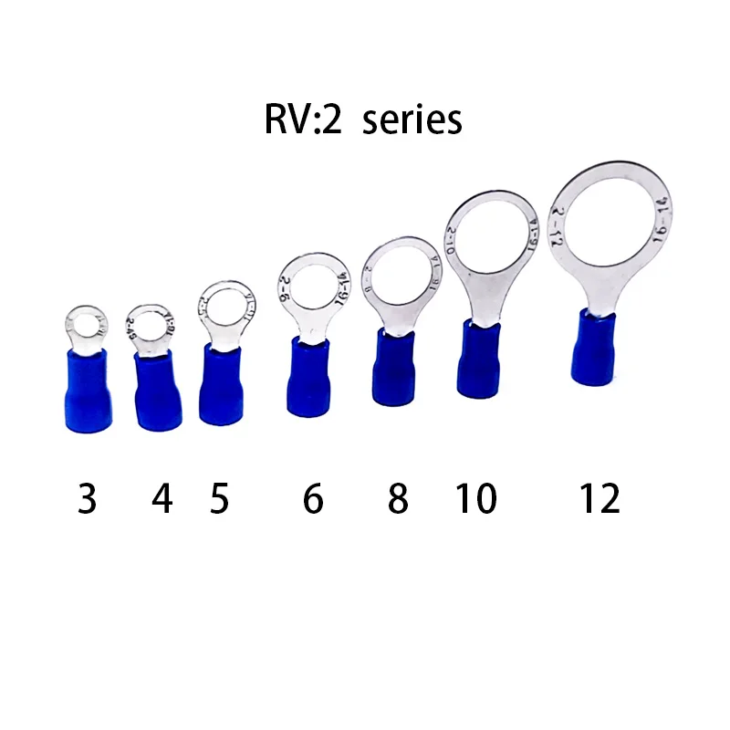 

70 pieces RV2-4 1.5-2.5 mm ring insulation crimp terminal lug wire connector cable wire connector RV series kit