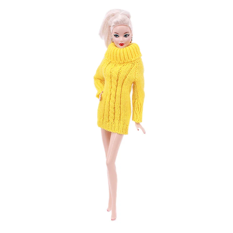 Barbies Doll Handmade Knitted Pure Cotton Sweater Dress Doll Clothes Accessories for Barbies Doll 11.5 Inch&30cm 1/6 Bjd Blythe