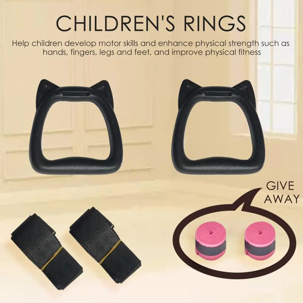 Gymnastics Rings Non-Slip Bear 200KG Exercise Rings for Home Kids 20mm Gym Ring with Adjustable Straps Buckles Indoor Fitness