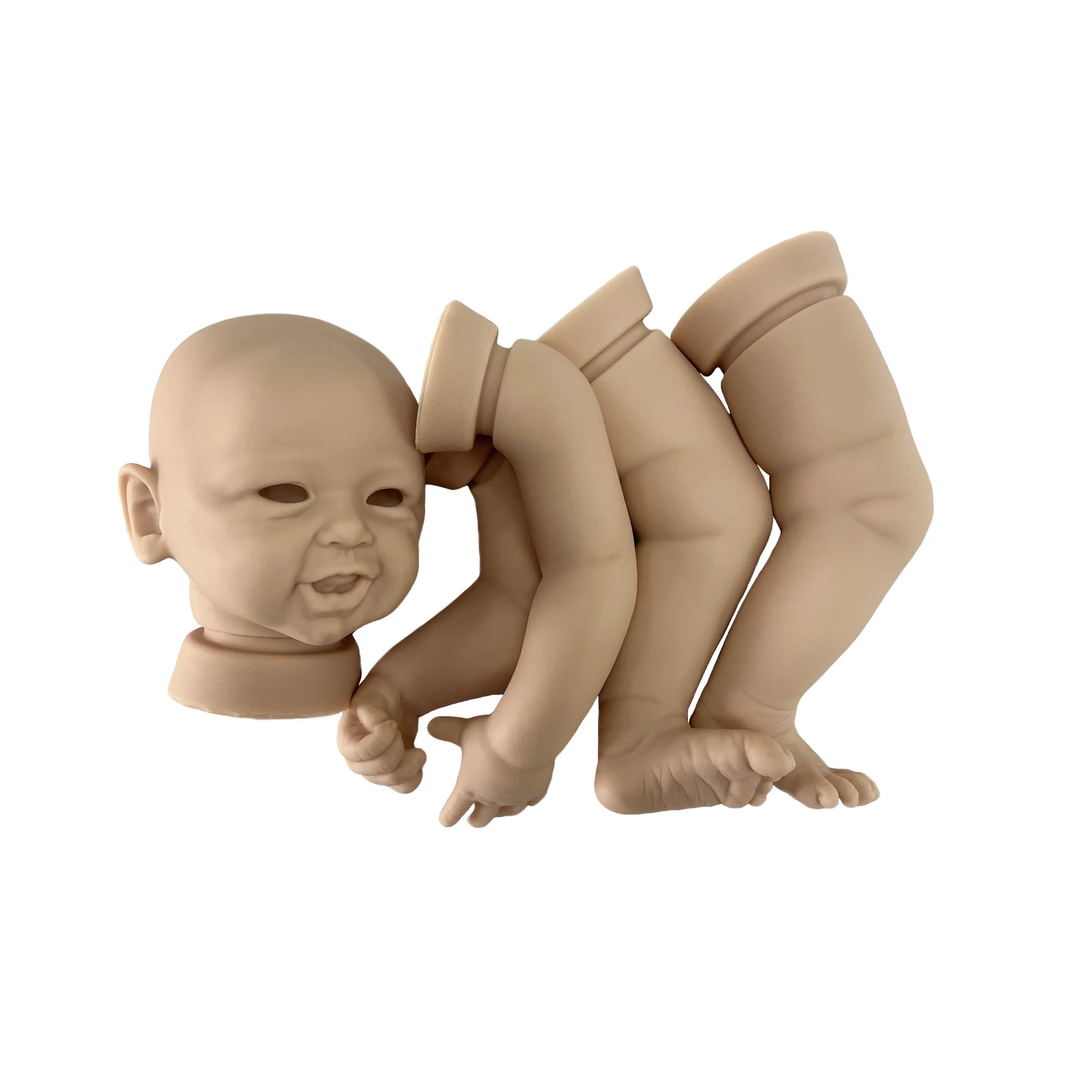 20 Inch Bebe Reborn Soft Solid Silicone Unpainted Kits Include Cloth Body Reborn DIY Unfinished Doll Kits