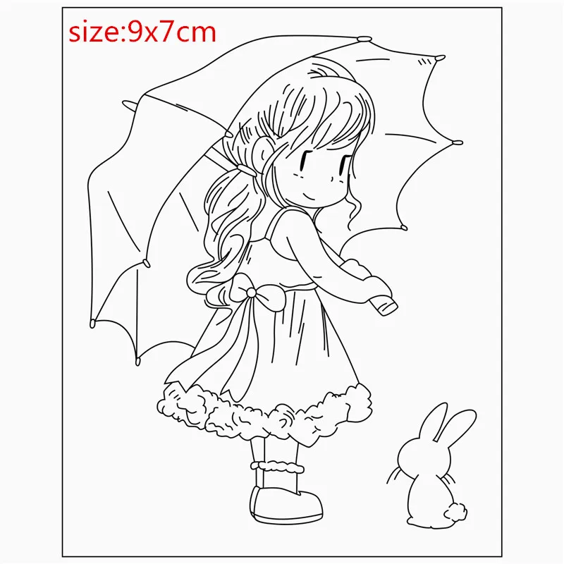 Custom ClearRubber Silicone Clear Stamps for Scrapbooking, Tampons, Transparents Seal, Background Stamp, Card Making, DIY Girl