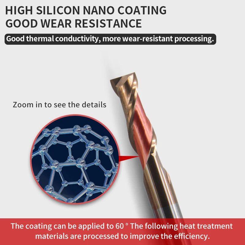 Imagem -02 - Fresa de Ponta de Sulcos Hrc60 mm 20 mm Aço de Tungstênio Haste Reta Fresa Cnc Ferramentas de Liga Revestimento de Carboneto para Torno