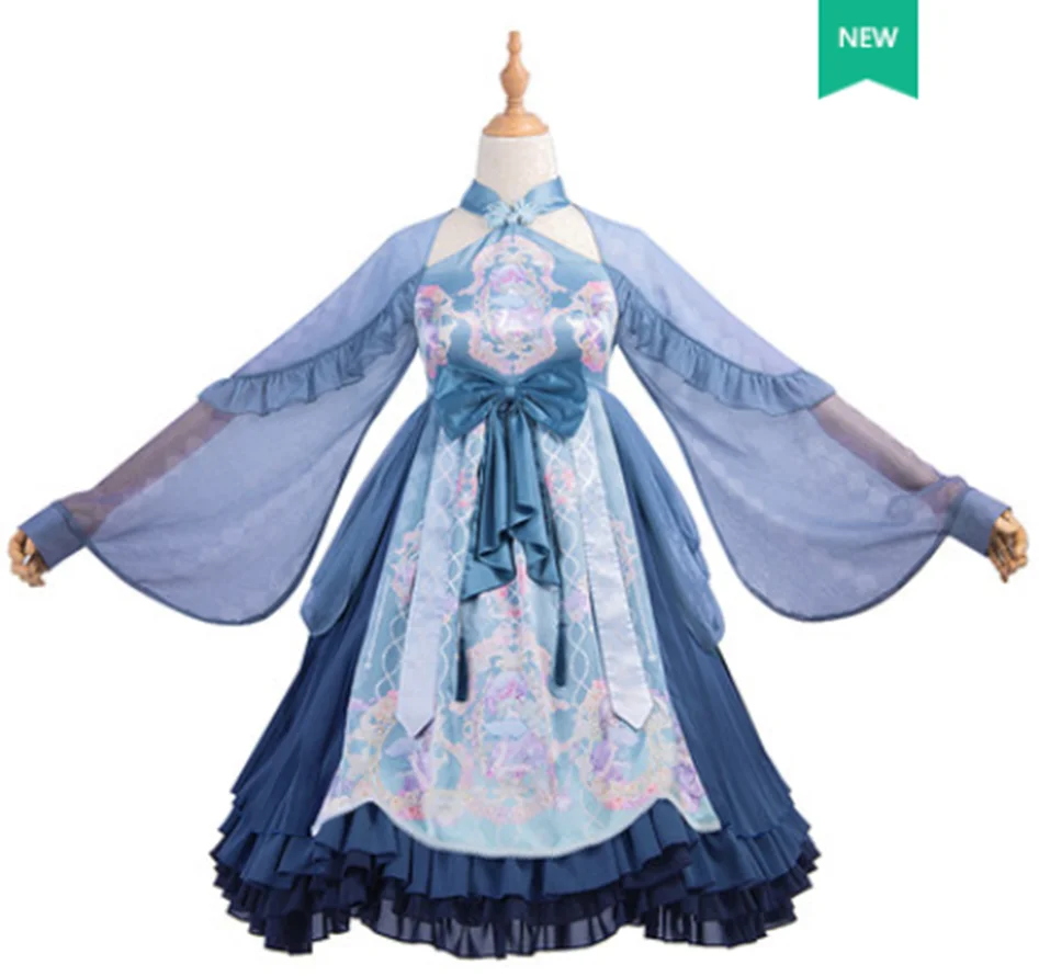 

Chinese style vintage sweet lolita dress cute embroidery printing bowknot victorian dress kawaii girl gothic lolita op loli cos