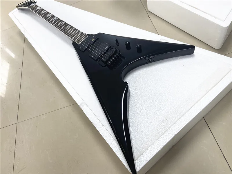 Custom signature black swallow-tail fork double shake electric guitar closed pickup can be customized for free shipping