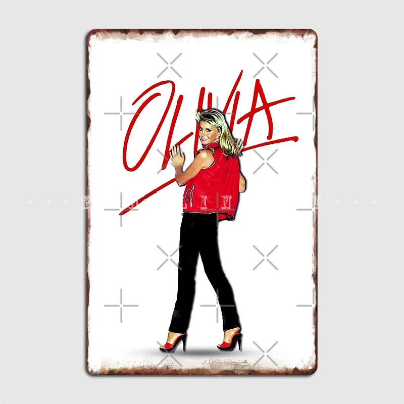 Olivia Newton-John Totally Hot Love 70s Music Poster Metal Plaque Wall Cave Wall Funny Plates Tin Sign Posters