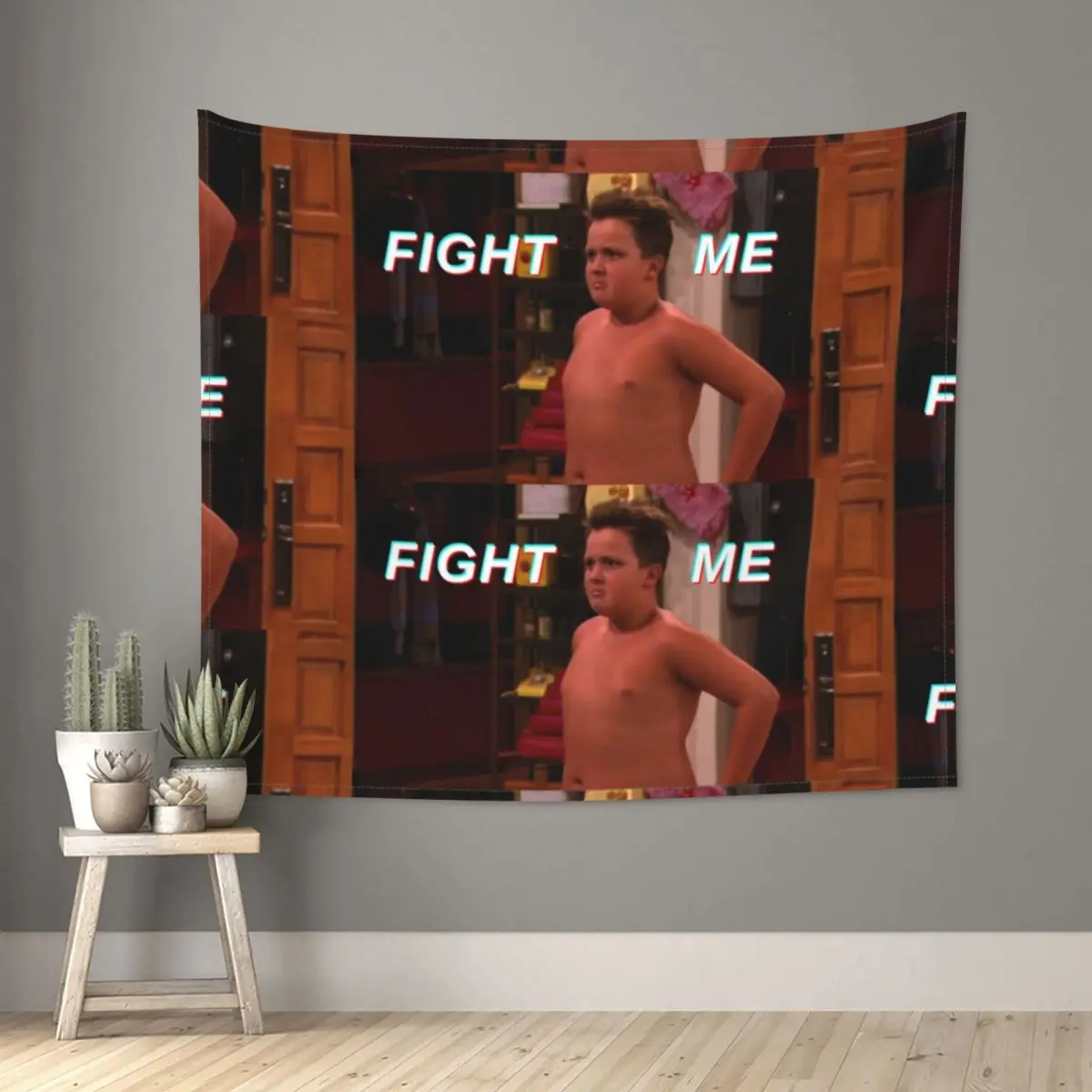 Gibby Wants To Fight Tapestry Wall Hanging Hippie Fabric Tapestry ICarly INS Blanket Room Decor Wall Cloth