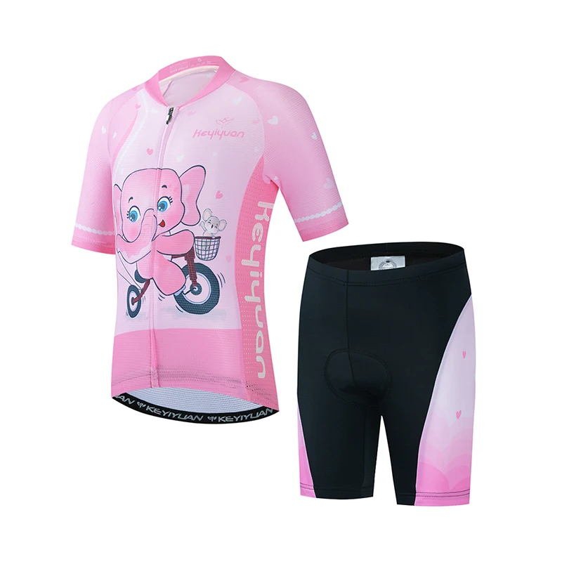 

KEYIYUAN New Summer Short Sleeve Bicycle Cycle Clothes Set Kids Cycling Jersey Suit Child Outdoor Bike Clothing Roupa Ciclismo