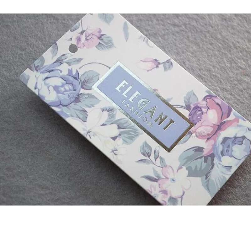 ELEGANT  400g&700g coated paper spot supply Woman Garment Hang Tags with rope colour printing DIY accessories