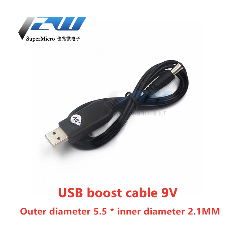 USB 전원 부스트 라인 DC 5V-DC 9V / 12V 스텝 업 모듈 USB 컨버터 어댑터 케이블, 2.1X5.5MM 플러그