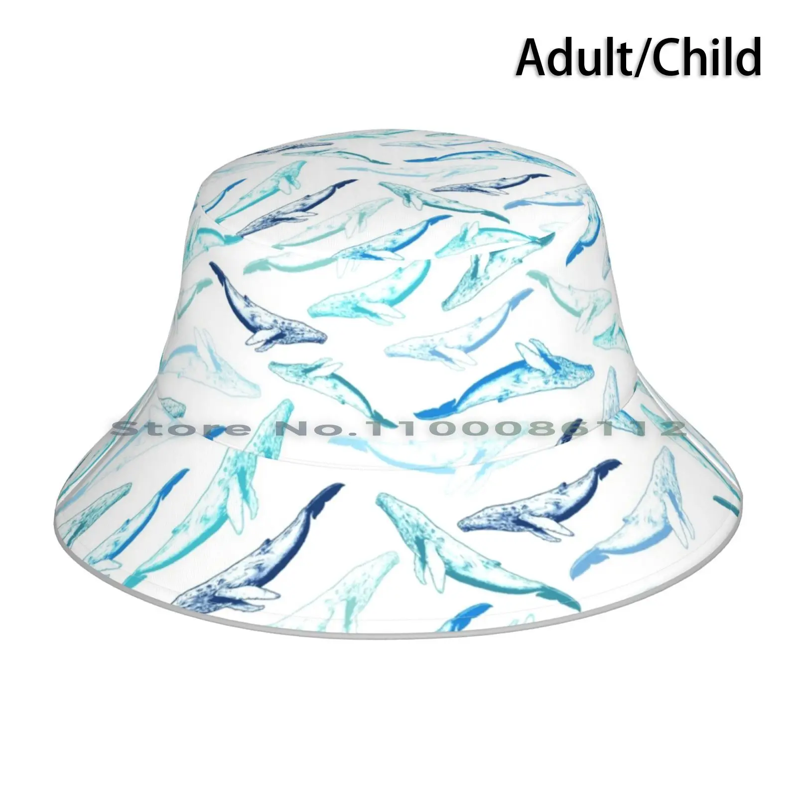 Humpback Whales Bucket Hat Sun Cap Humpback Whale Pattern Marine Life Sea Creature Sea Life Ocean Life Atlantic Ocean Pacific