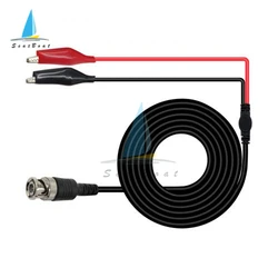 110cm BNC Male Plug Q9 to Dual Alligator Clip Oscilloscope Test Probe Leads Cables Connector for Oscilloscope Signal Generator