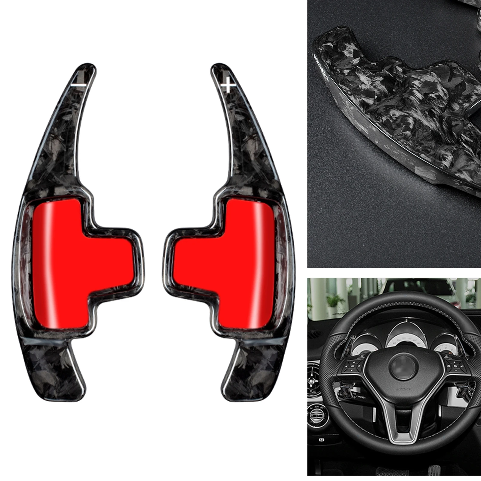 

Car Steering Wheel Shift Paddle Extension For Mercedes Benz C Class GLA GLK E GL ML-2014 SL550 SLK 1.8T-2011 Forged Carbon Fiber