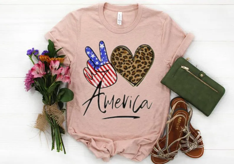 Frauen Grafik Liebe Amerika Trendy Hemd USA FLAGGE Kurzarm 100% Baumwolle Top T O Neck Streetwear harajuku mode y2k hemd