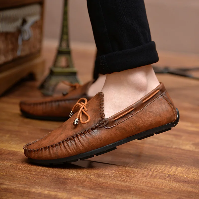 Casual Leather Loafer Shoes Men Soft Comfortable Driving Shoes Men Moccasins Footwear Mokasin Kasual For Men Schoenen 2020