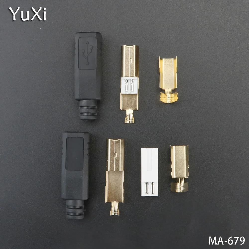 YuXi Printer scanner cable USB2.0 cable printer port data plug DIY solder wire USB2.0 male printer square port four piece set