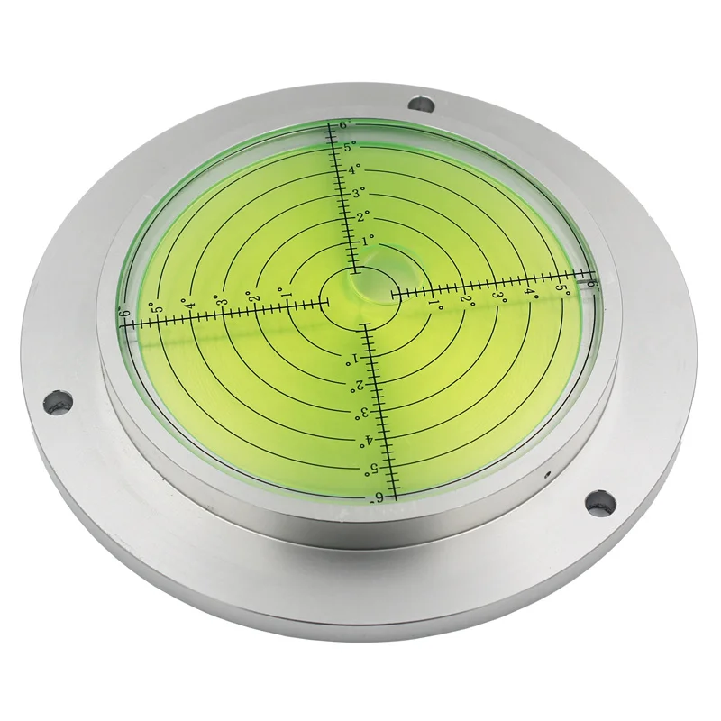 Big Round Universal Metal Spirit Level Gauge for Mechanical Engineering Vehicle Ocean Survey Vessel Diameter 170mm 1PCS