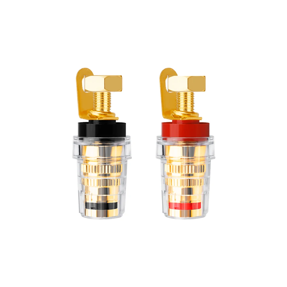 YYAUDIO 4 Uds 4mm conector Banana chapado en oro tuerca de poste de encuadernación conector Jack amplificador altavoz Terminal poste de