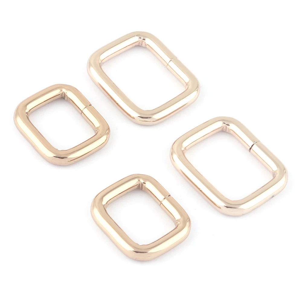 20/25mm Light Gold Metal Rectangle Adjustable Slide Buckles Ring,Purse Strap Square Buckle Handbag Webbing Hardware Supplies DIY