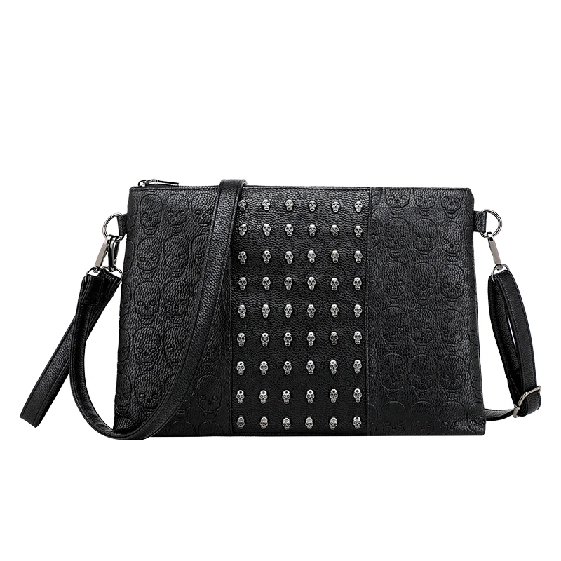 JIEROTYX 2020 moda torba na ramię ze skóry pu dla kobiet torba damska torba wieczorowa damska torebka kobiet Sexy nit Drop Shipping — zdjęcie 2