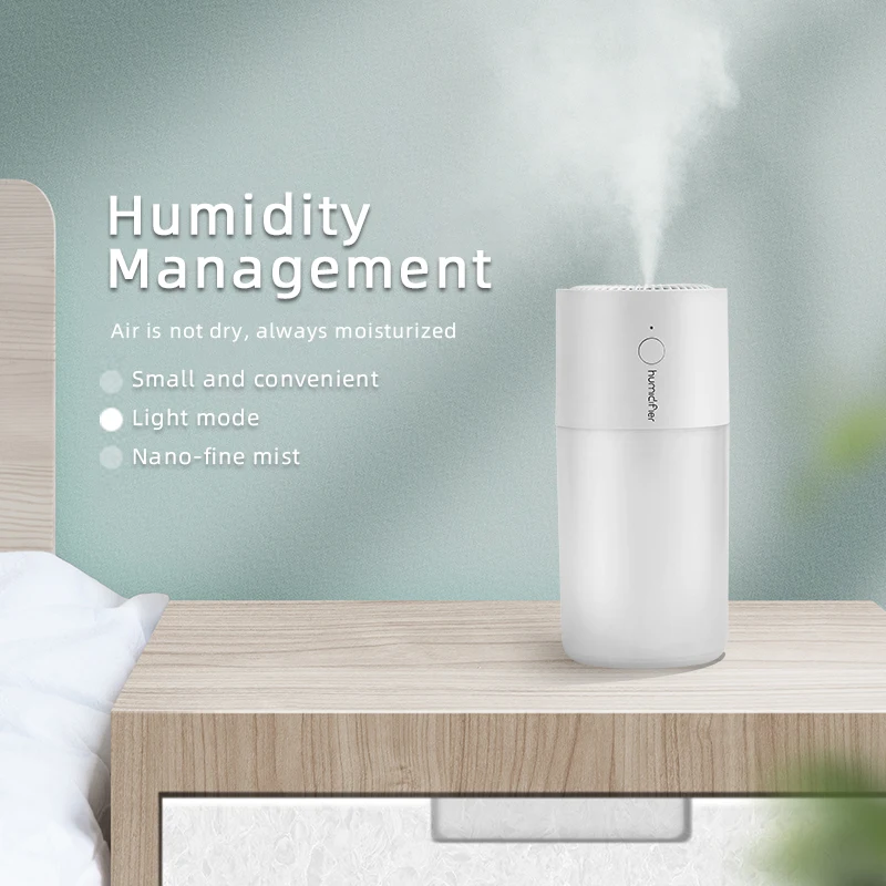 Przenośna marka 300ML elektryczny nawilżacz powietrza dyfuzor olejów zapachowych USB Cool rozpylacz mgiełki do twarzy z kolorowym światłem nocnym dla domu i samochodu