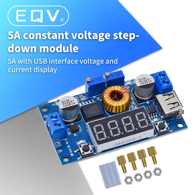 Dc-dc 5a Digital Led Drive Lithum Battery Charger Module Cc/cv Usb Step Down Buck Converter With Voltmeter Ammeter