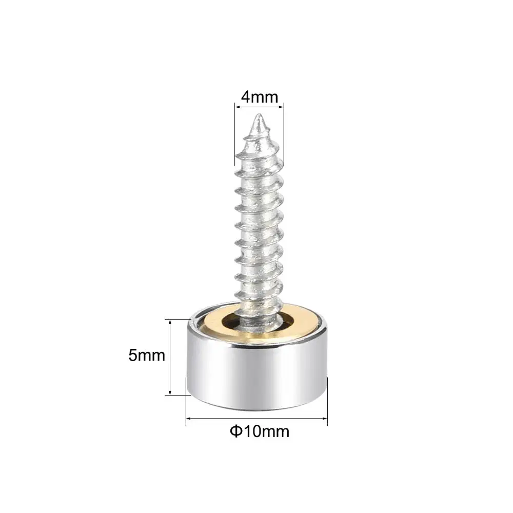 Uxcell 2/4/8pcs 10/12/14/18/22/25mm Mirror Screws Decorative Cap Cover Nails Polished Stainless Steel Sign Hardware