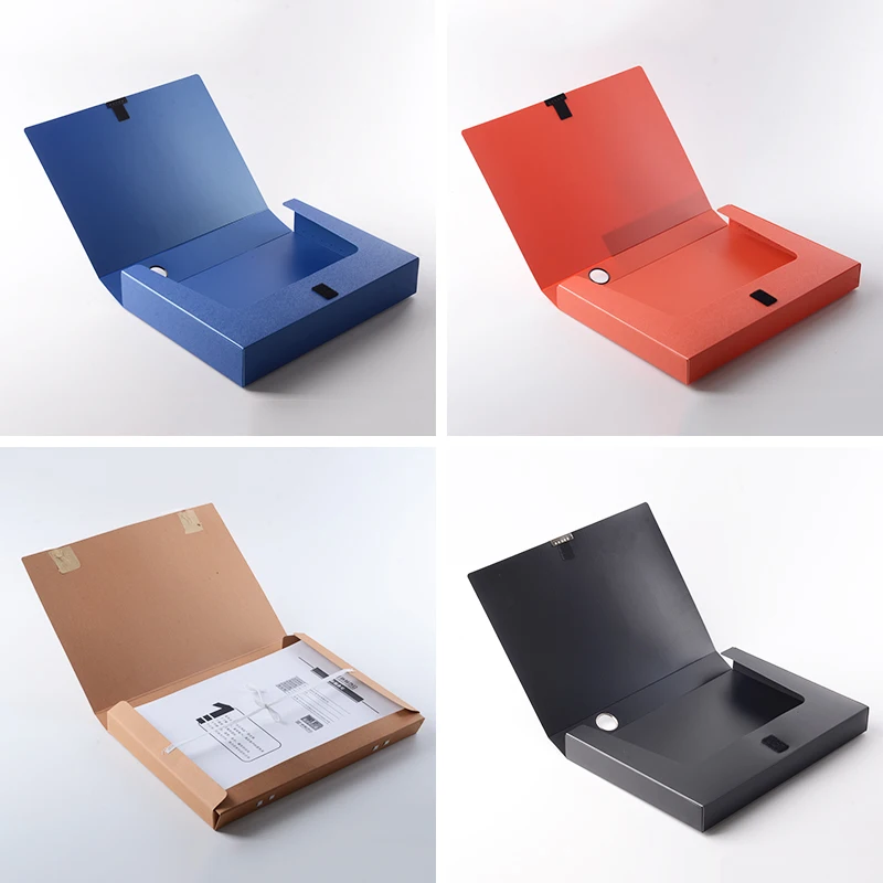 Colorful Plastic Document Box A4 Paper Organizer File Box Dustproof Office File Storage Document Organizer Filing Boxes