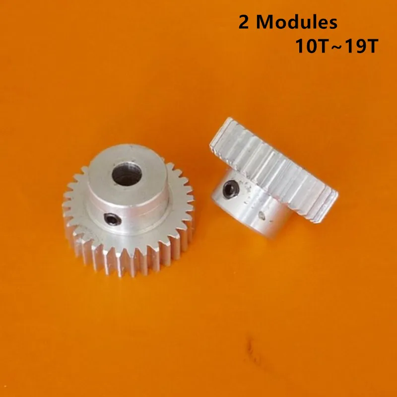 

Aluminum Alloy 2 Modules 10 11 12 13 14 15 16 17 18 19T Tooth Bore 5-15mm Precision Gear for 3D Printer Miniature Small Modulus