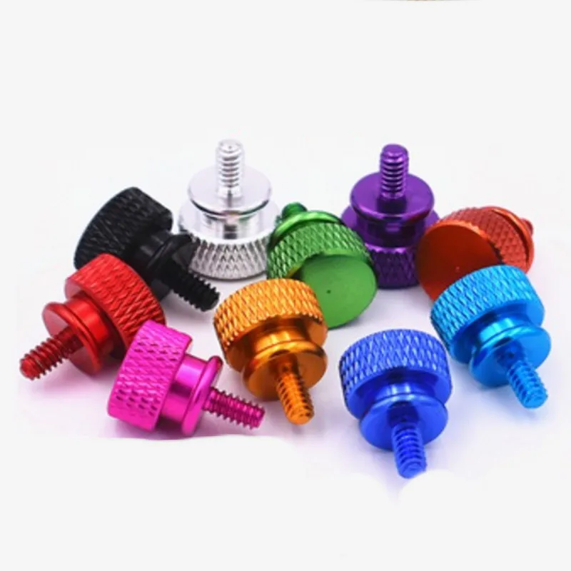 5pcs/10pcs/20pcs colourful 6#-32*6 Aluminum Knurled Head computer case Hand tighten Thumb Screws