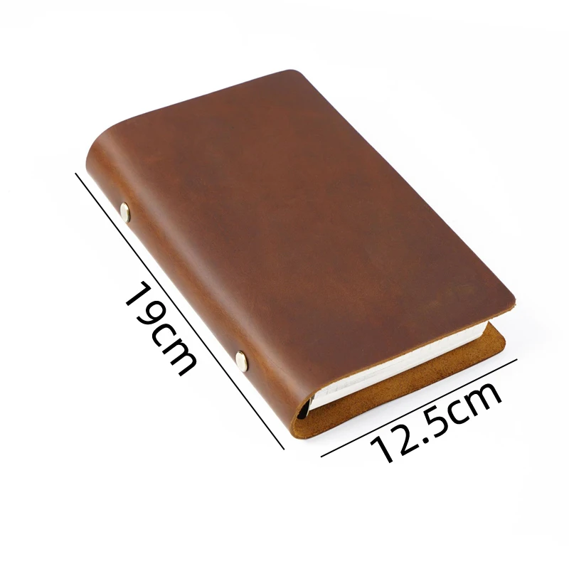 Retro Real Cow Leather Cover Notebook 96 Papers Small Medium Big Size Note Book DIY Diary Handmade Notepad Office School Gift