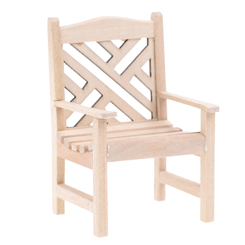 Mini banc décoratif de jardin, meubles de maison, chaise, tabouret, ornements, accessoires en bois, jouets de bricolage, 1 pièce