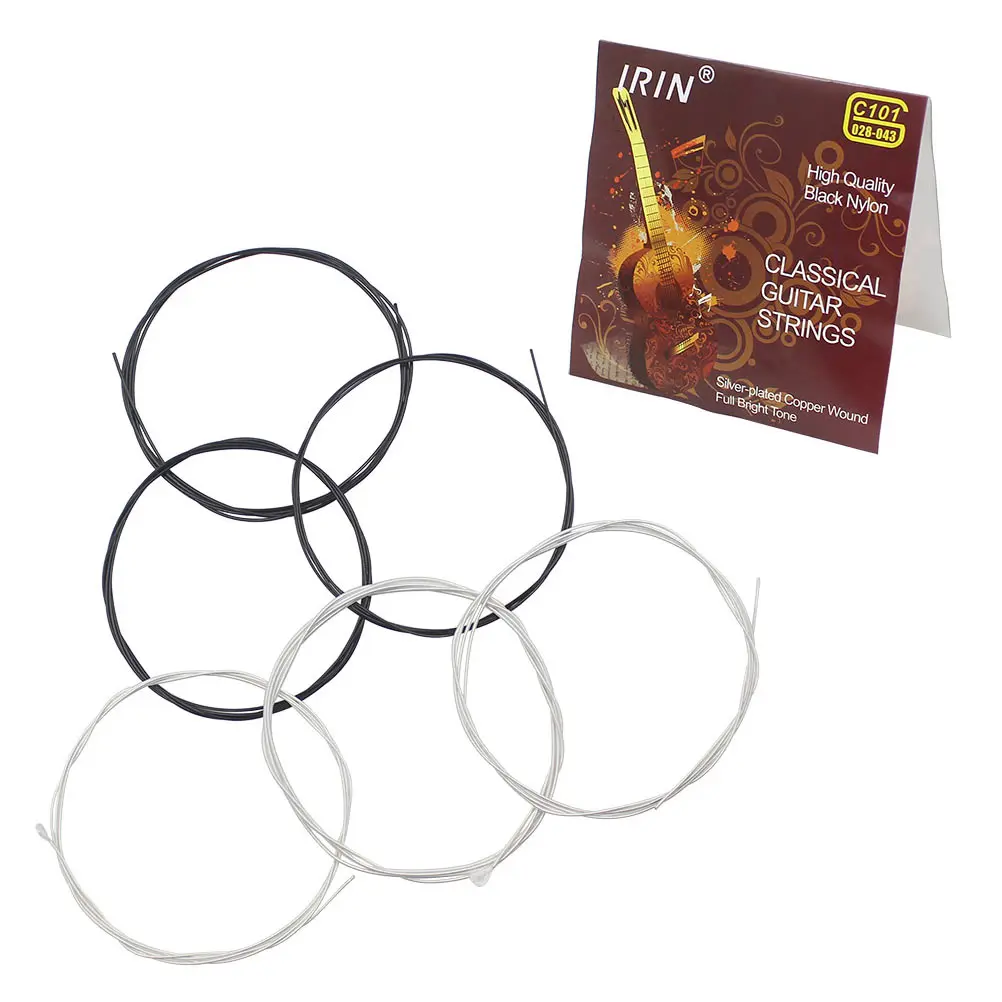 6pcs Nylon Fiber Optic Classical Guitar Strings Classical Guitar Strings (Assorted Color)