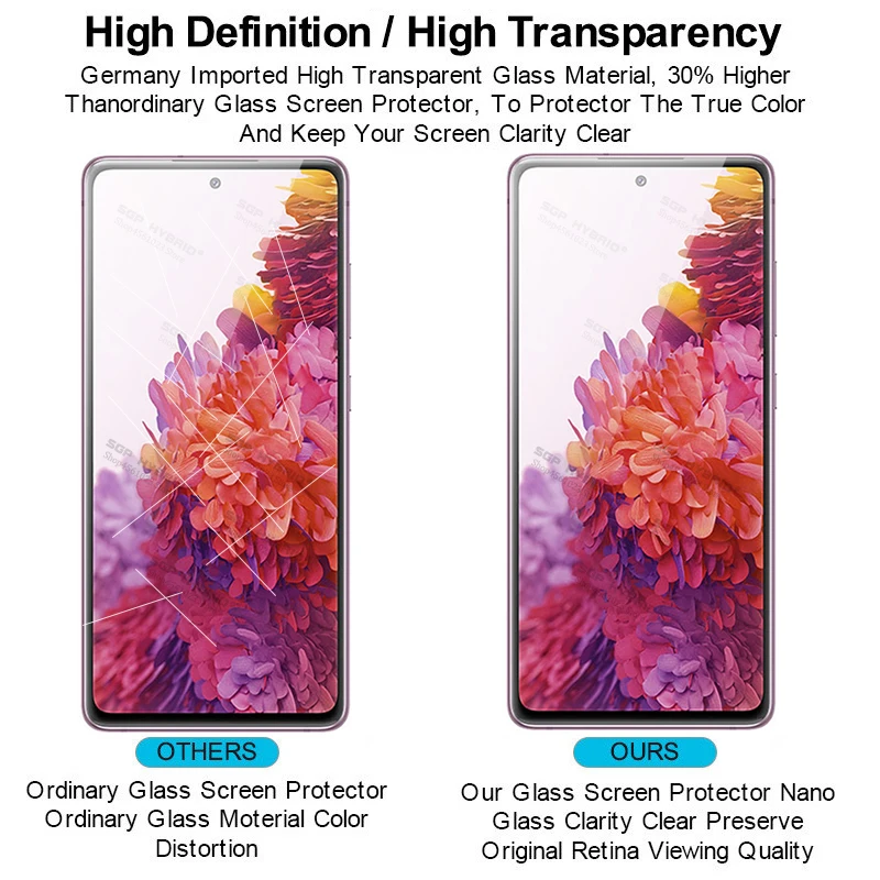 3Pcs สำหรับ Samsung Galaxy S20 S21 S22 FE 5G Screen Protector กระจกนิรภัย Samsung S20fe SM-G781B S21fe Tremp กระจกนิรภัย Shield