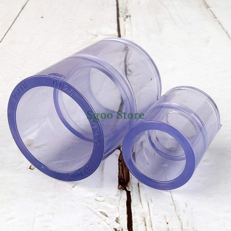 

1pc ID. 63~110mm Transparent UPVC Direct Connector Garden Irrigation System PVC Pipe Joints Aquarium Tank Water Pipe Connectors