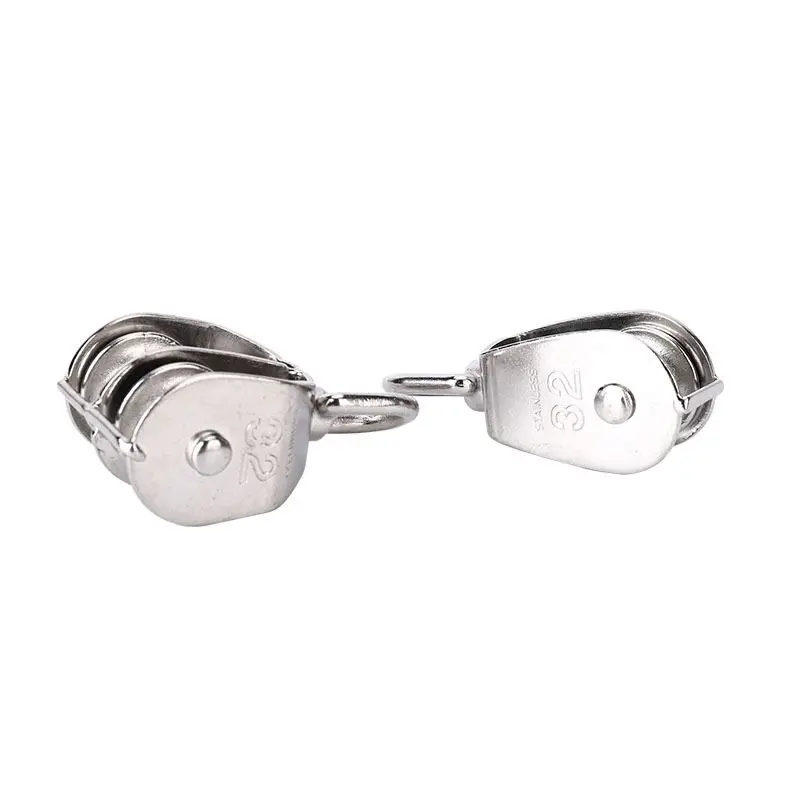 M15 M20 pulley block stainless steel pulley traction wheel heavy steel single and double wheel rotating hoisting rope set