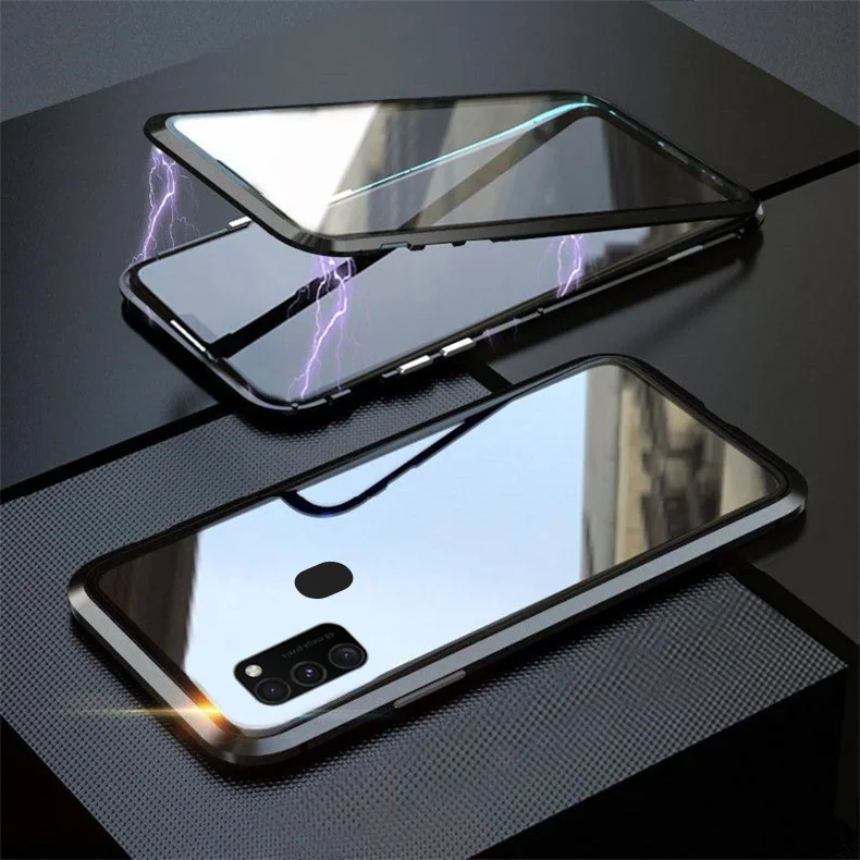 DoubleSided Magnetic Tempered Glass Case for Samsung Galaxy A21s A14 A31 A54 A51 A71 A53 A50 A70 Note20 ultra S20 S23 S10 case