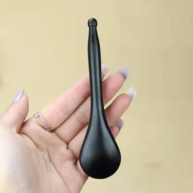 Acupuncture Pen Face Care Spoon Gua Sha Tool Crystal China Bian Shi Stone Mineral Skin Health Massager Head Body Massage Scraper