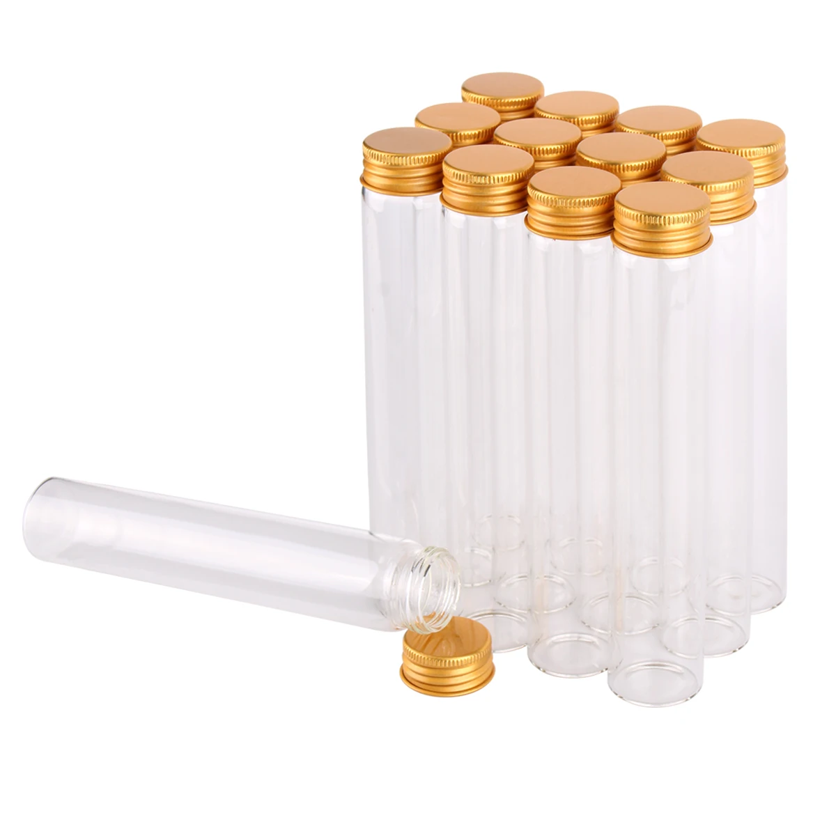 

12 pieces 100ml Size 30x180mm Glass Bottles with Golden Aluminum Caps Glass Jars For Wedding Gift DIY Pendant Craft