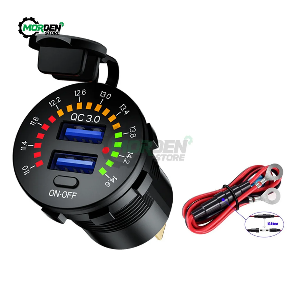 DC12-24V Modified Voltmeter With Digital Display Colorful Screen Waterproof Voltage Meter for Car Accessories